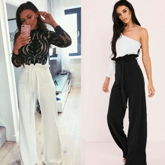Denim - Vintage High Rise Womens Wide Leg Black Jeans